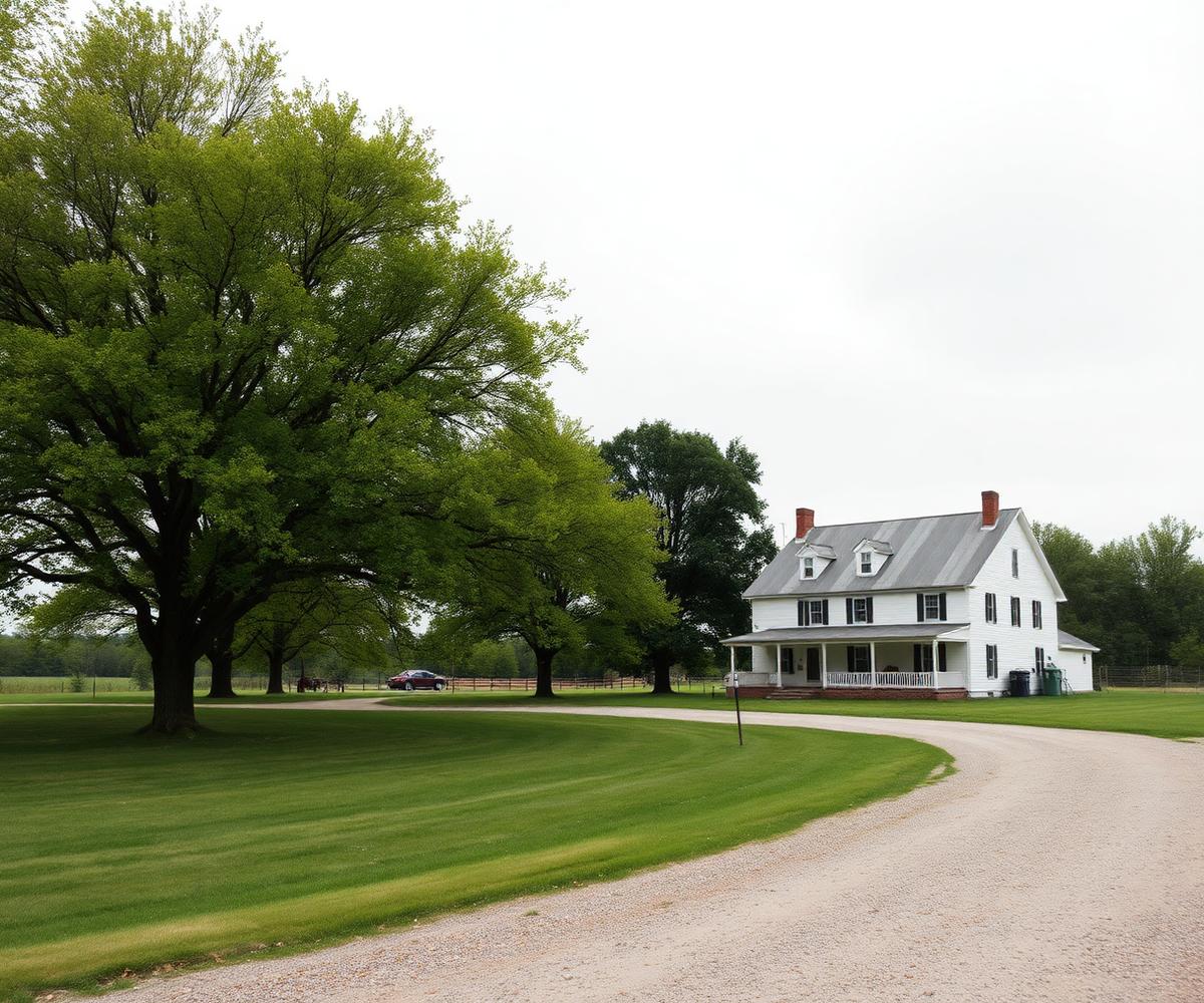 Rural Champaign County Ohio property with an open yard where a residential septic system would be installed